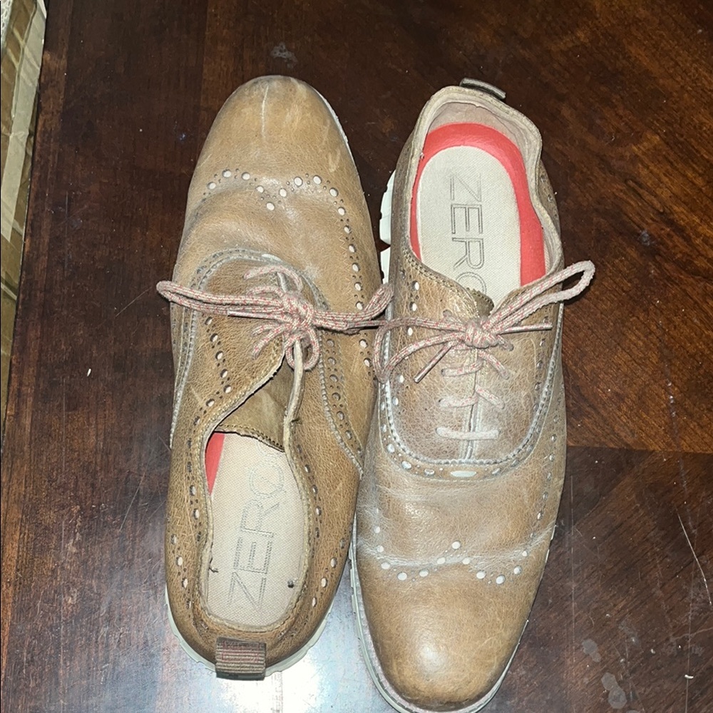 Cole Haan Tan Leather Oxfords